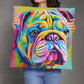 Watercolor Bulldog Throw Pillow - Available in 5 Sizes for Home Decor and Dog Lovers-[Heartfelt Family Gift]
