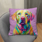 Pastel Labrador Retriever Throw Pillow - Available in 5 Sizes - Perfect for Dog Lovers-[Heartfelt Family Gift]