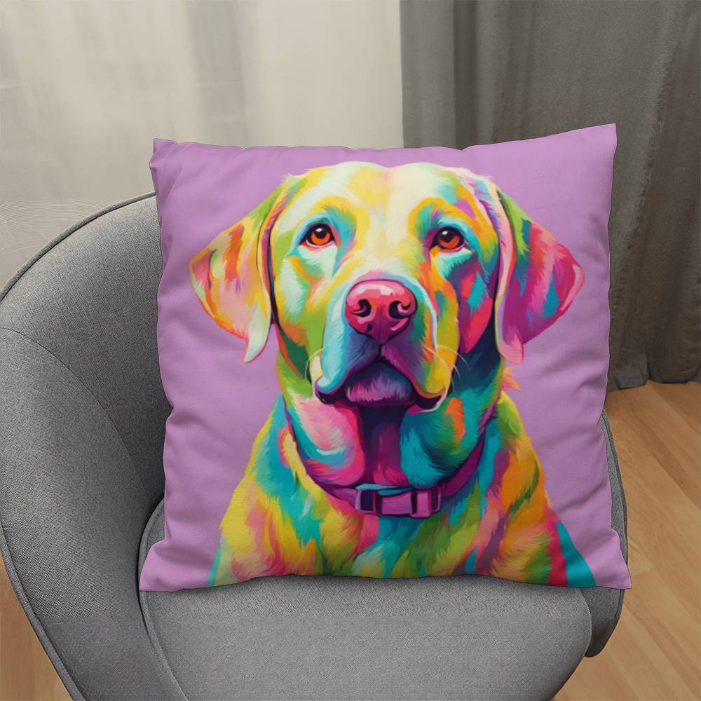 Pastel Labrador Retriever Throw Pillow - Available in 5 Sizes - Perfect for Dog Lovers-[Heartfelt Family Gift]