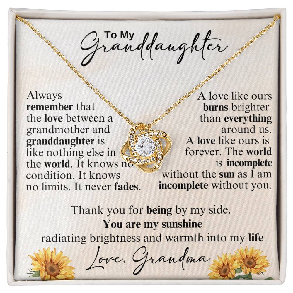 Granddaughter Knot Necklace & Flower Bouquet Gift Set-[Heartfelt Family Gift]