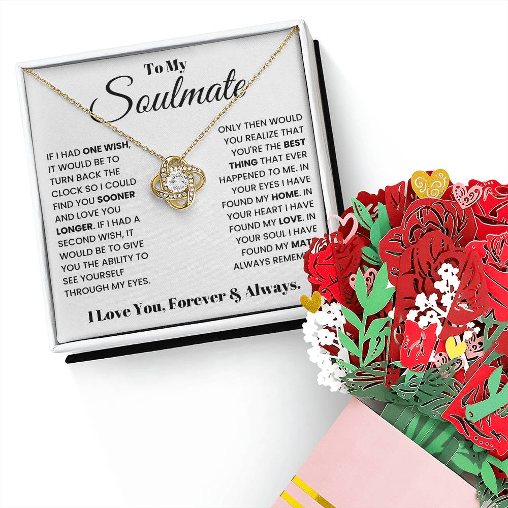 Soulmate Necklace with Paper Flower Bouquet-[Heartfelt Family Gift]