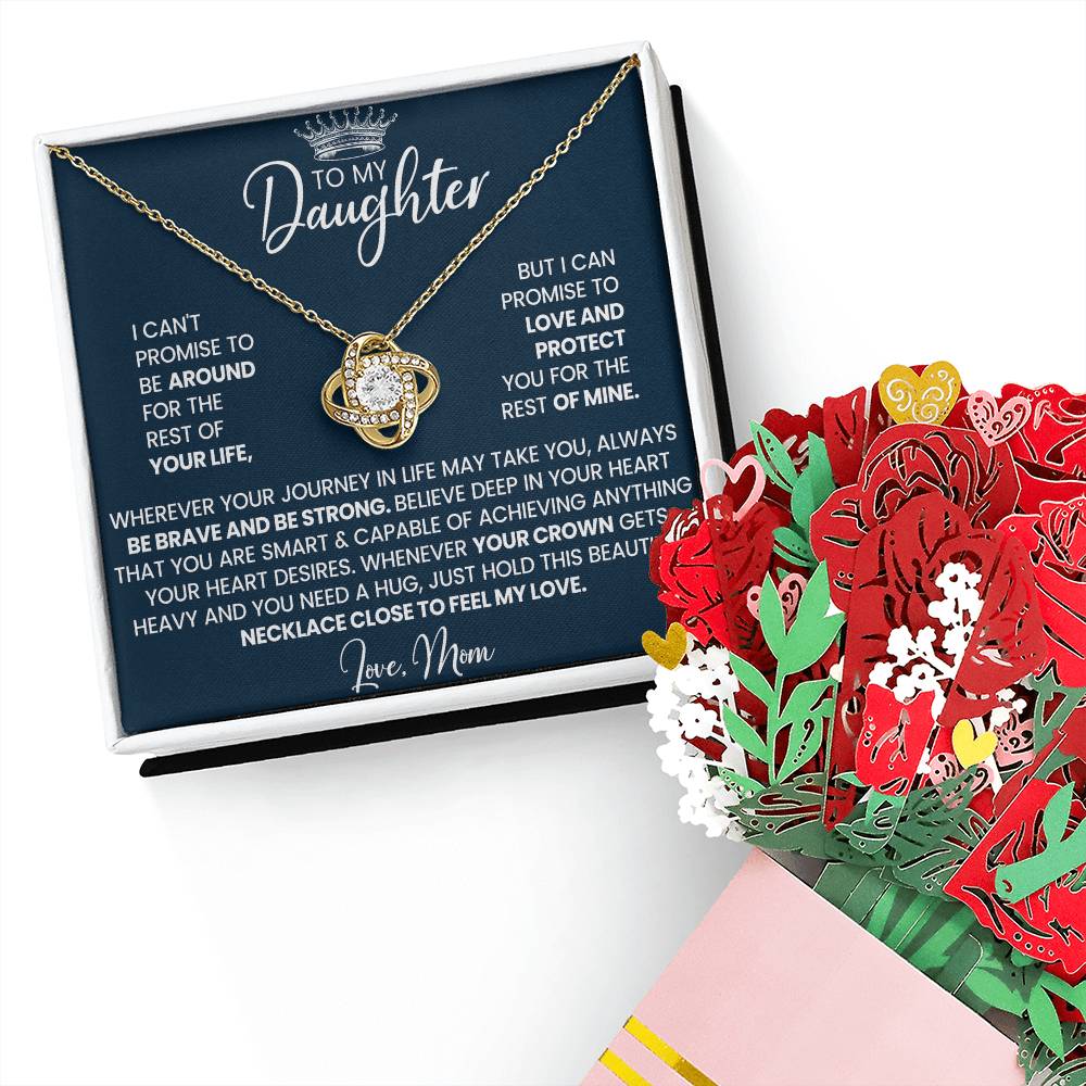 Daughter Knot Necklace & Flower Bouquet Gift Set-[Heartfelt Family Gift]
