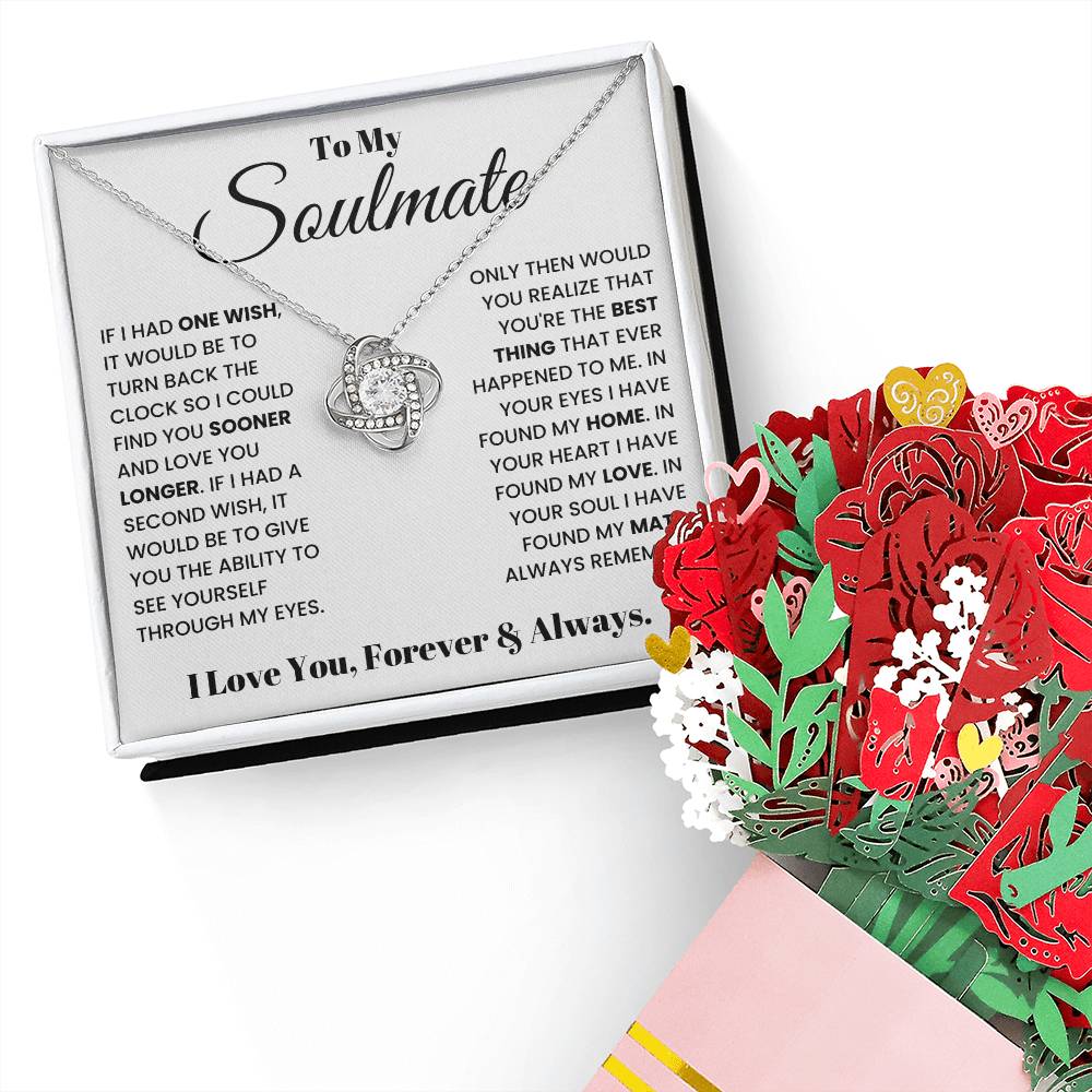 Soulmate Necklace with Paper Flower Bouquet-[Heartfelt Family Gift]