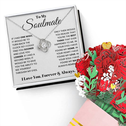 Soulmate Necklace with Paper Flower Bouquet-[Heartfelt Family Gift]
