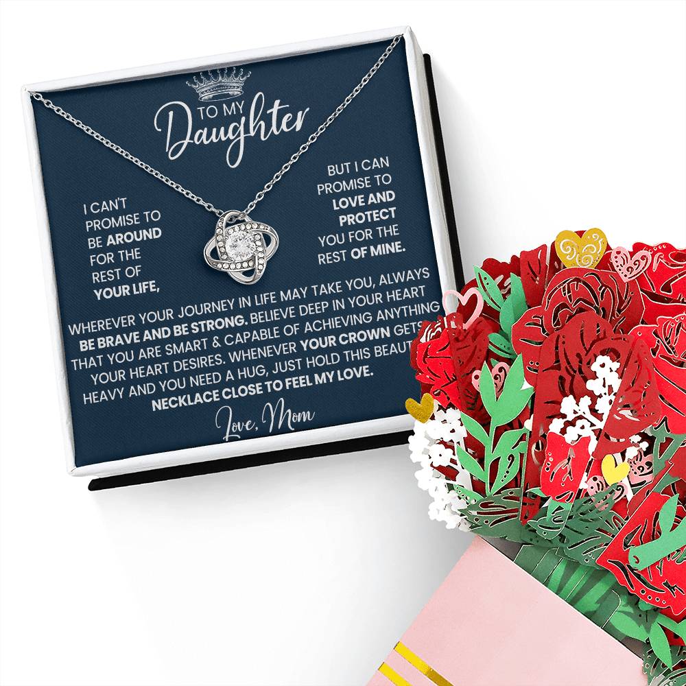 Daughter Knot Necklace & Flower Bouquet Gift Set-[Heartfelt Family Gift]