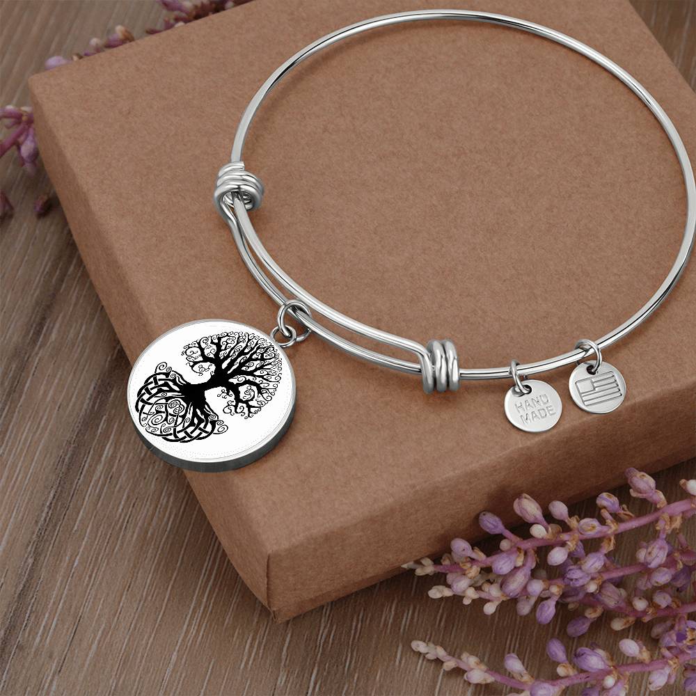 Tree of Life Personalized Bangle Bracelet-[Heartfelt Family Gift]