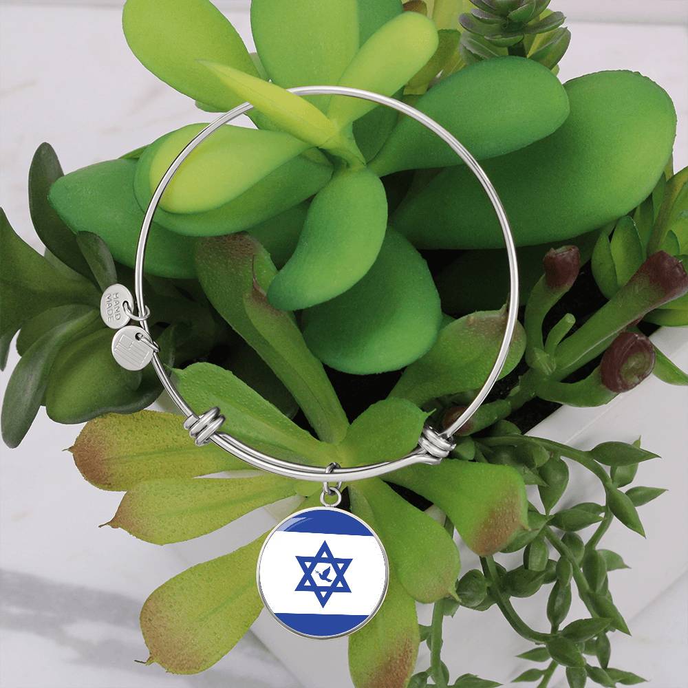 Prayers for Isreal  Engraved Bangle Bracelet-[Heartfelt Family Gift]