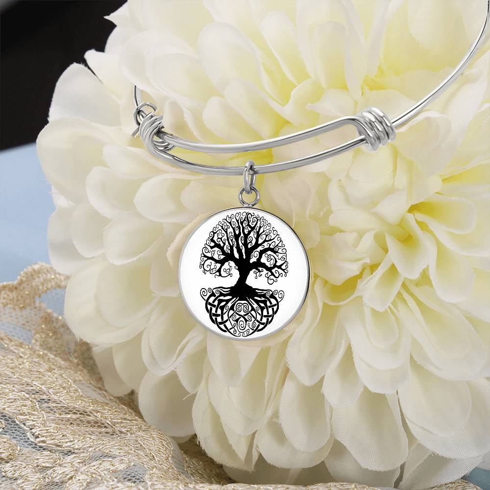 Tree of Life Personalized Bangle Bracelet-[Heartfelt Family Gift]