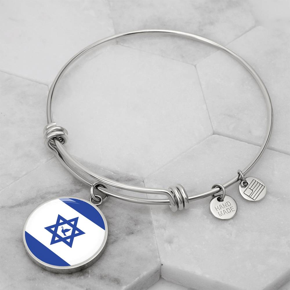 Prayers for Isreal  Engraved Bangle Bracelet-[Heartfelt Family Gift]