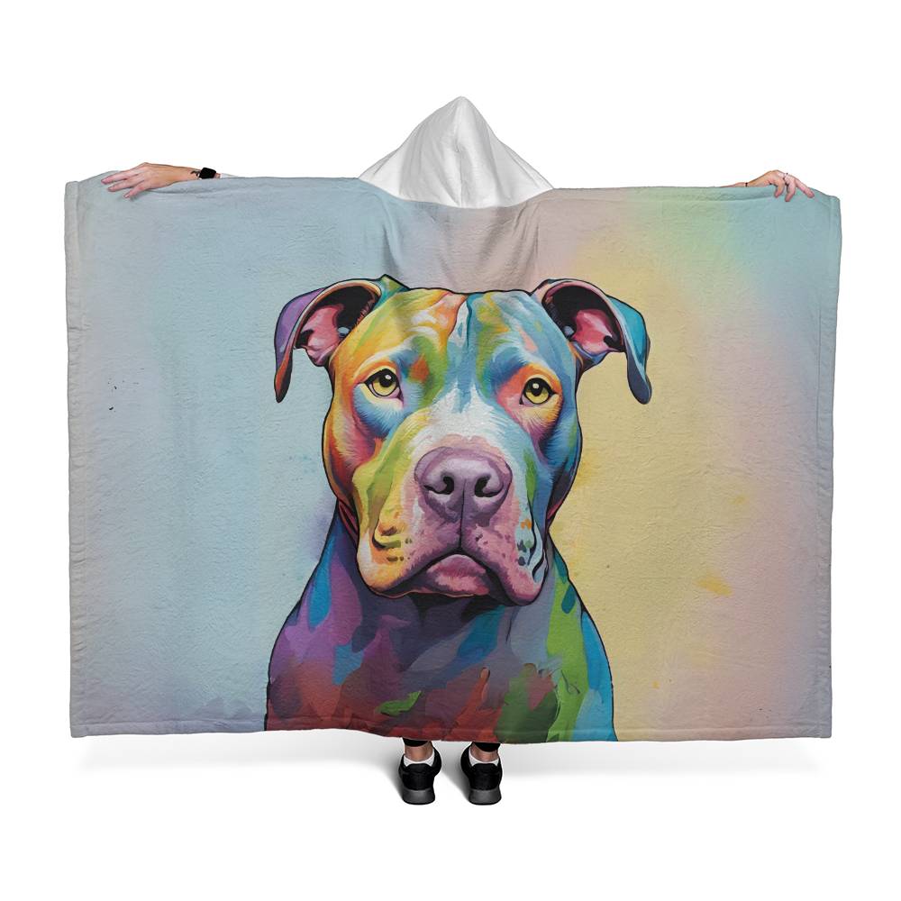 Pittbull  Sherpa Fleece Hooded Blanket-[Heartfelt Family Gift]