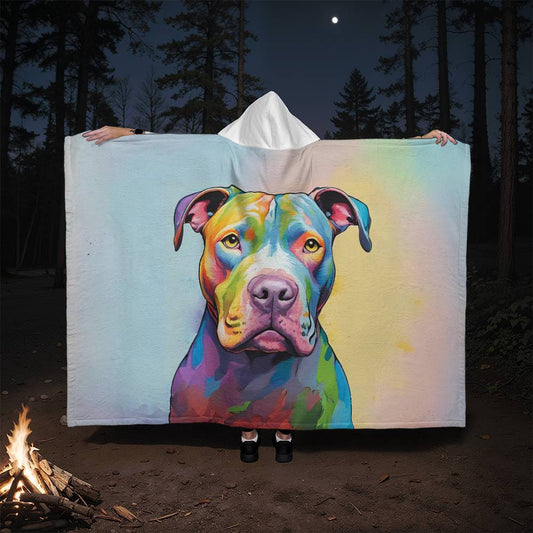 Pittbull  Sherpa Fleece Hooded Blanket-[Heartfelt Family Gift]