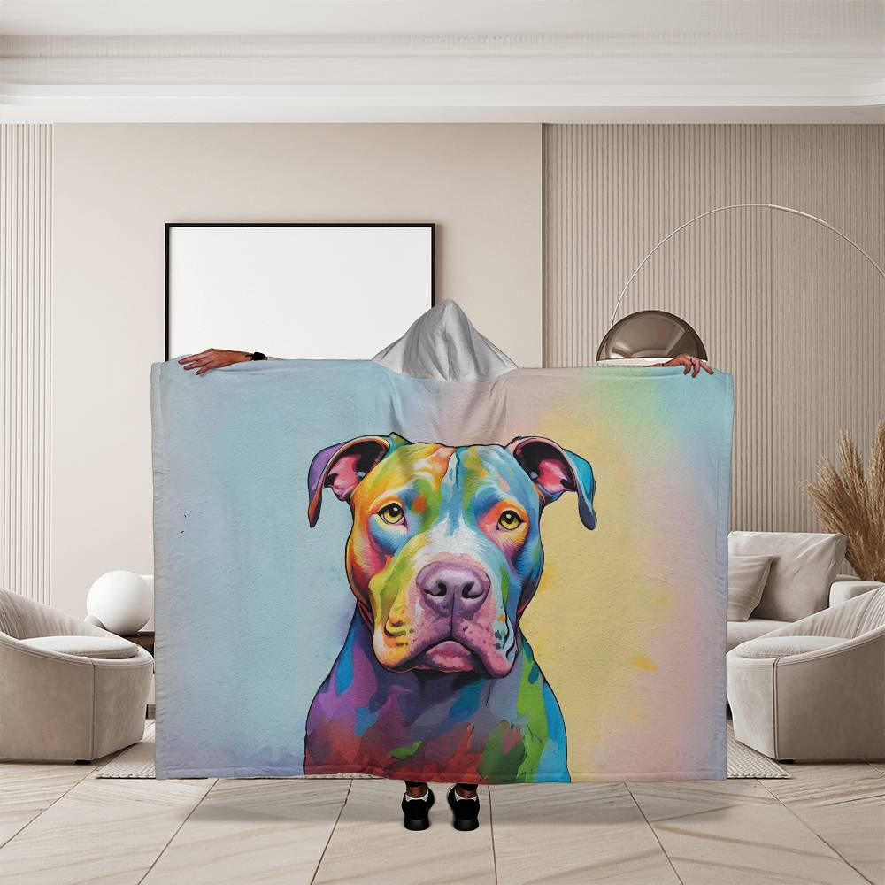 Pittbull  Sherpa Fleece Hooded Blanket-[Heartfelt Family Gift]