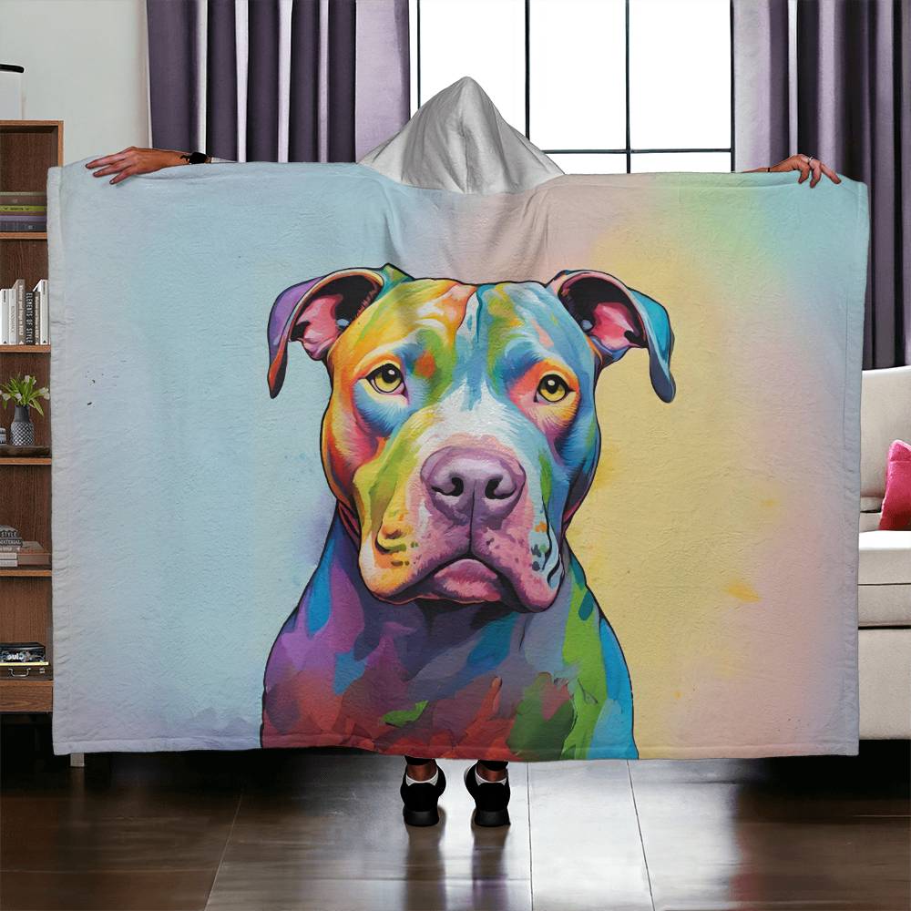 Pittbull  Sherpa Fleece Hooded Blanket-[Heartfelt Family Gift]