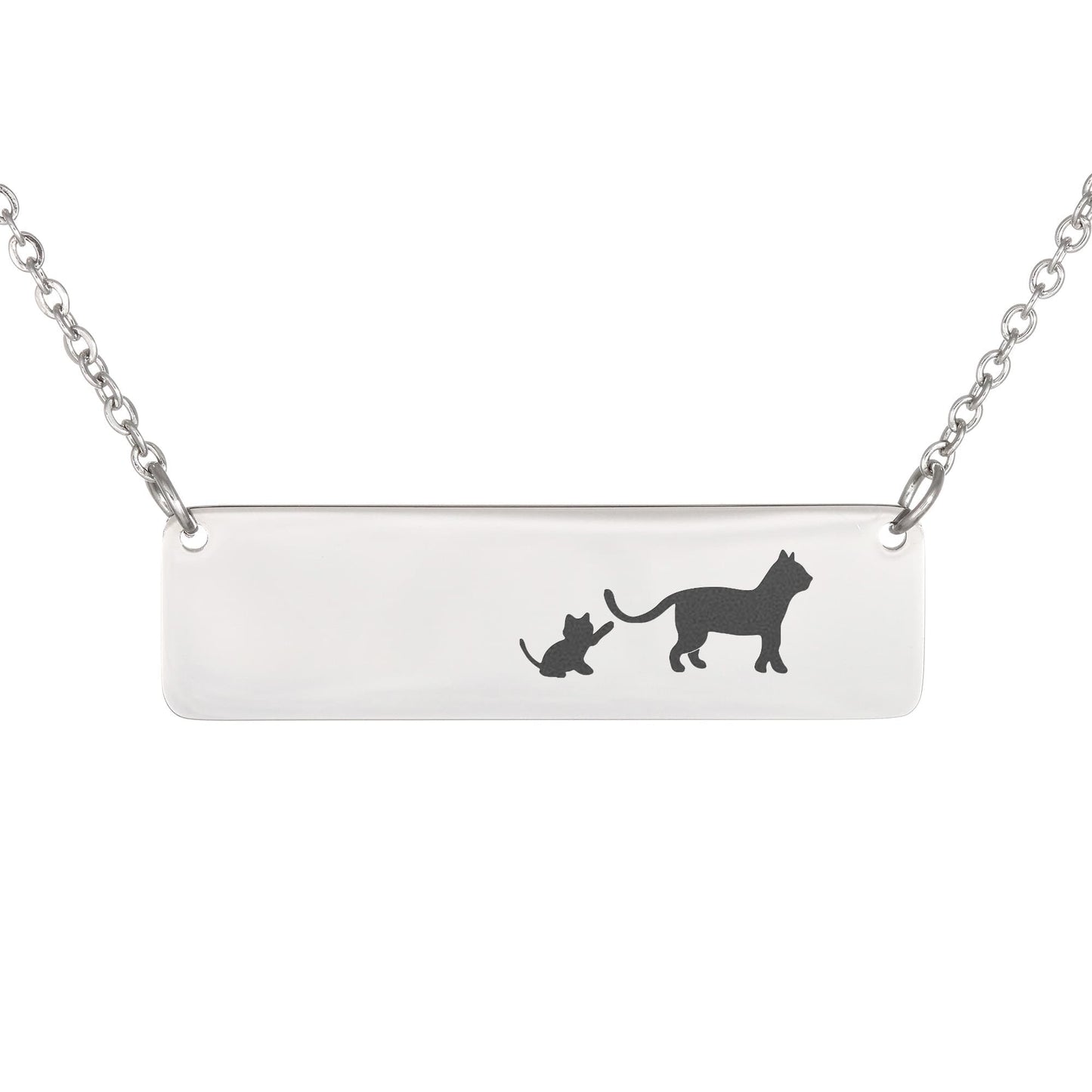 Engraved Vertical Bar Necklace 1 Kitten