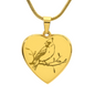 Cardinal Bird Heart Necklace