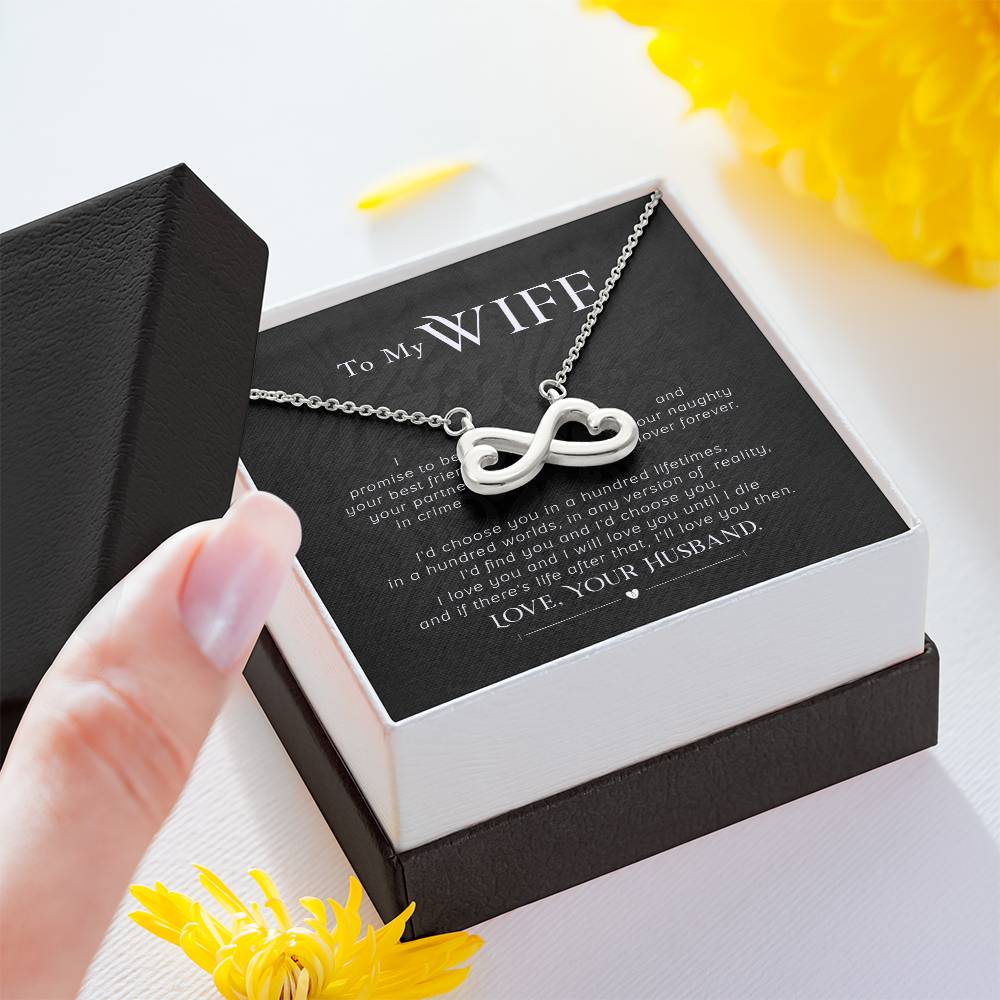 To my wife- I promise - Endless Love Necklace-[Heartfelt Family Gift]