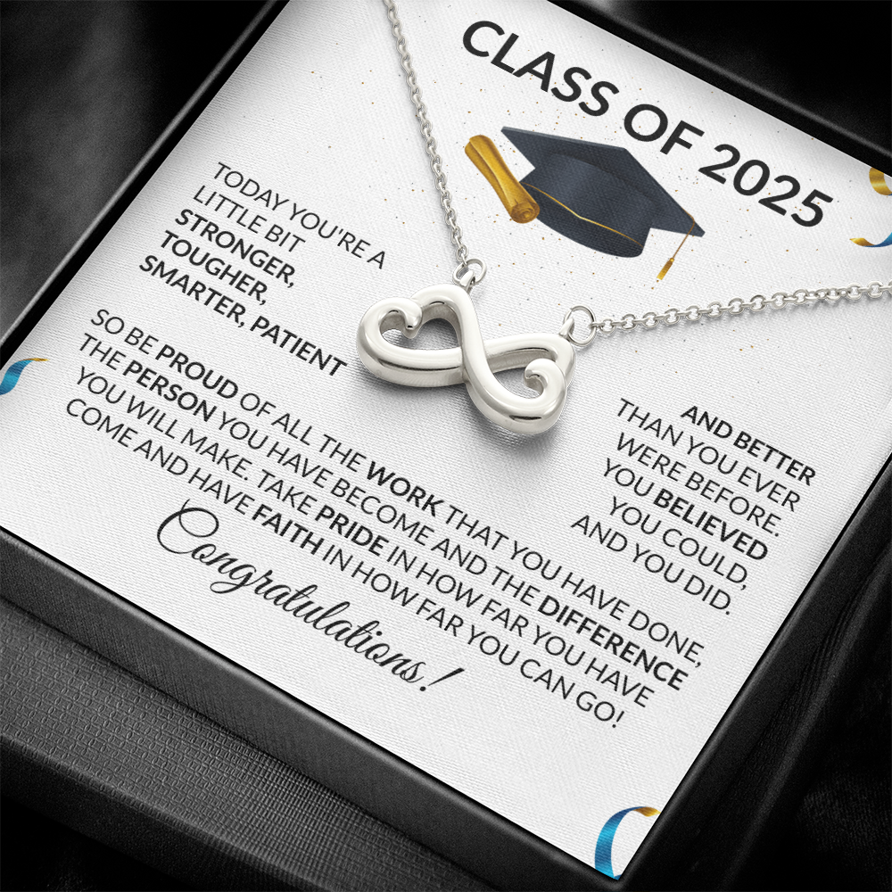 Class of 2025 Graduation Gift Necklace Infinity Hearts-[Heartfelt Family Gift]