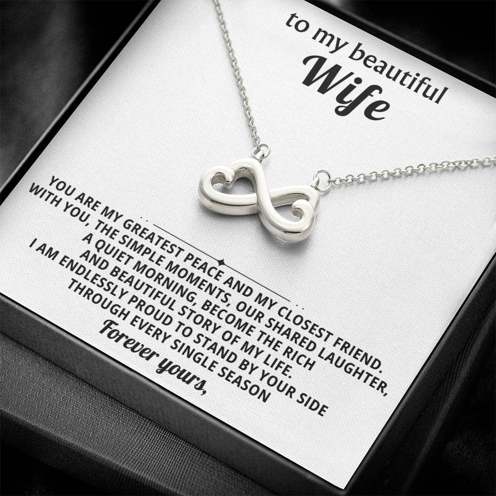To My Wife Infinity Hearts Necklace Gift