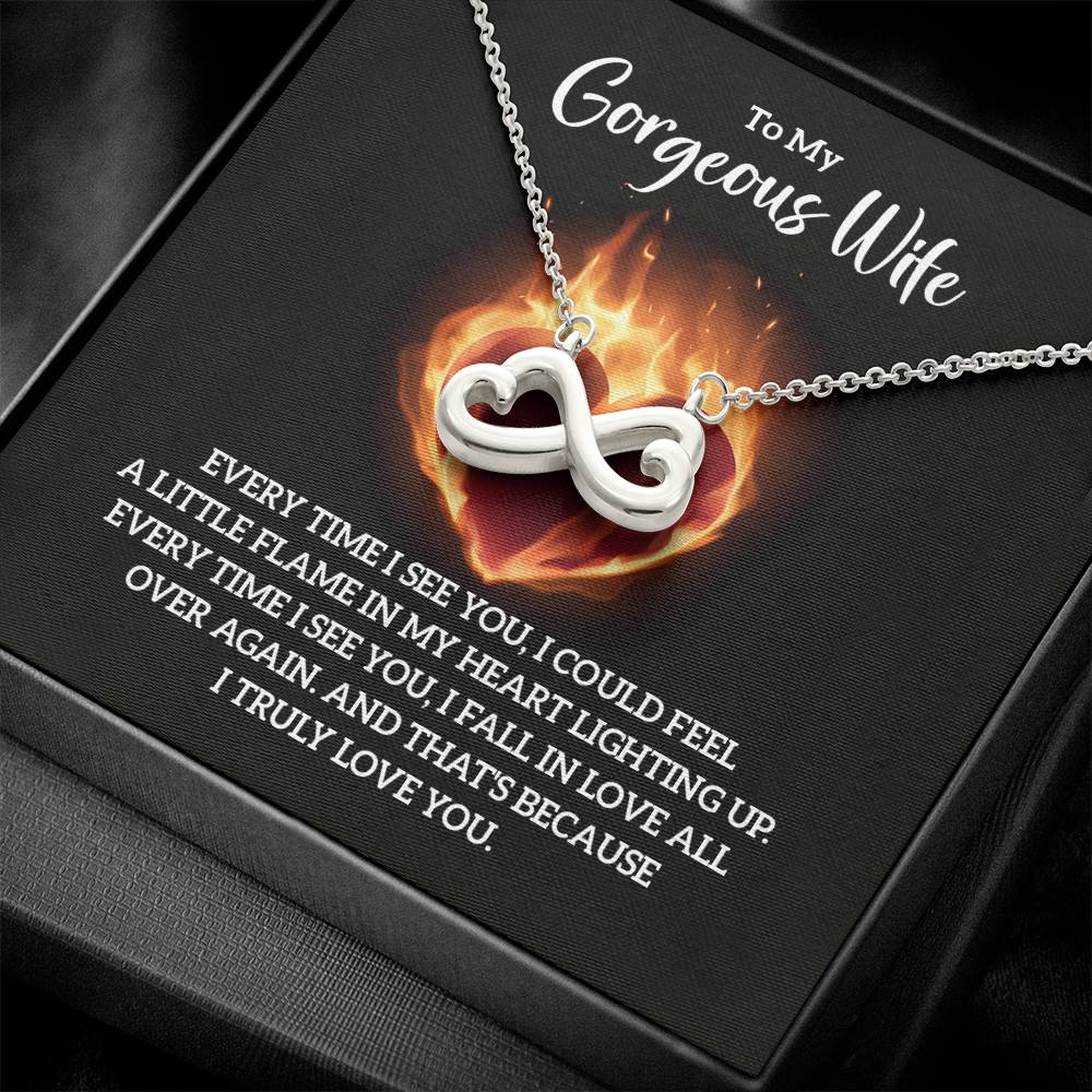 To My Gorgeous Wife endless love necklace-[Heartfelt Family Gift]