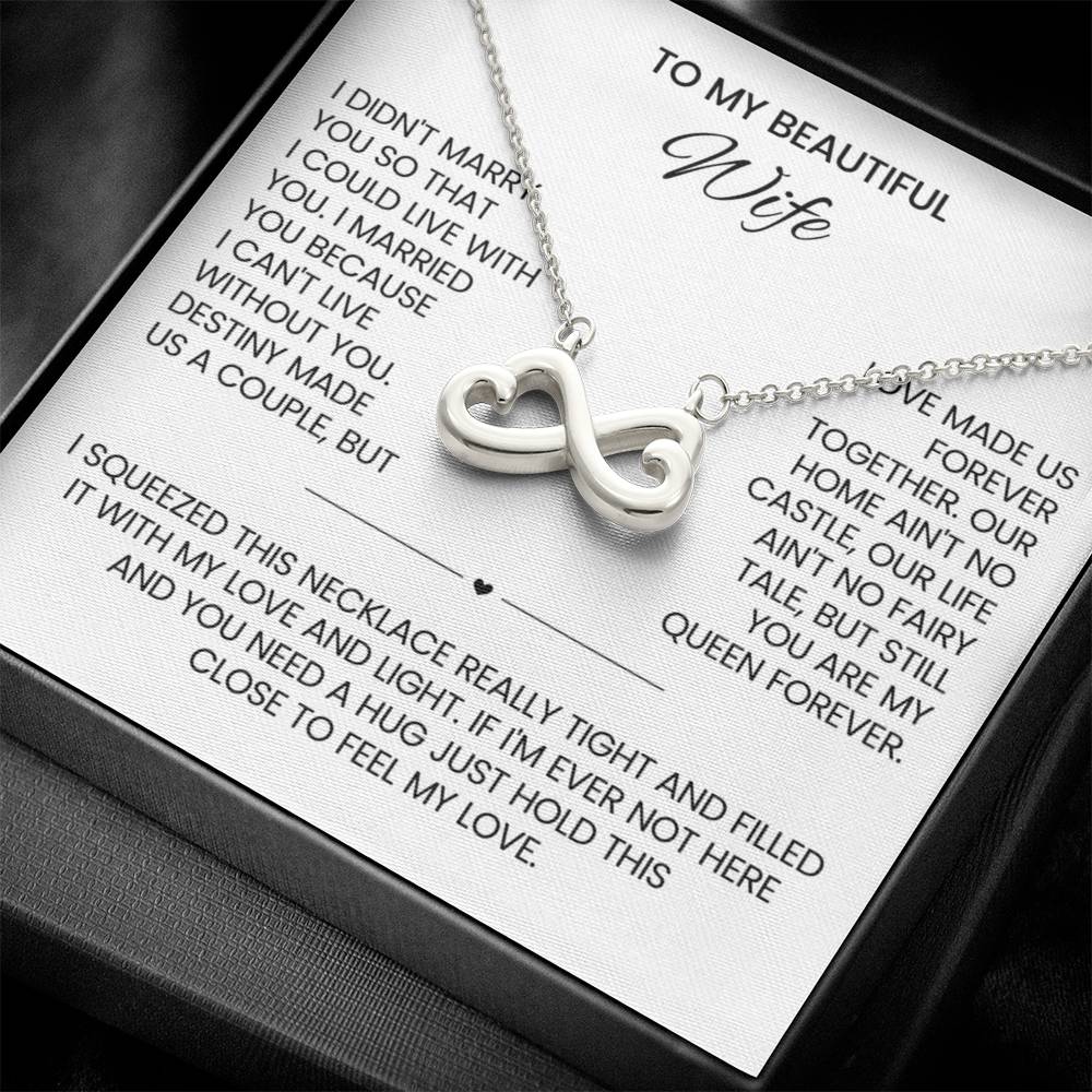To My Wife Infinity Hearts Necklace Gift