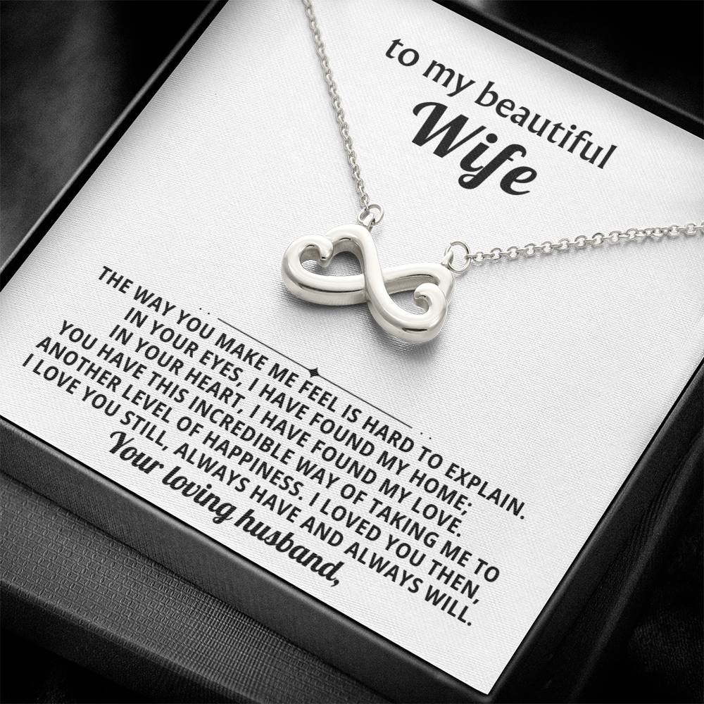 To My Wife Infinity Hearts Necklace Gift