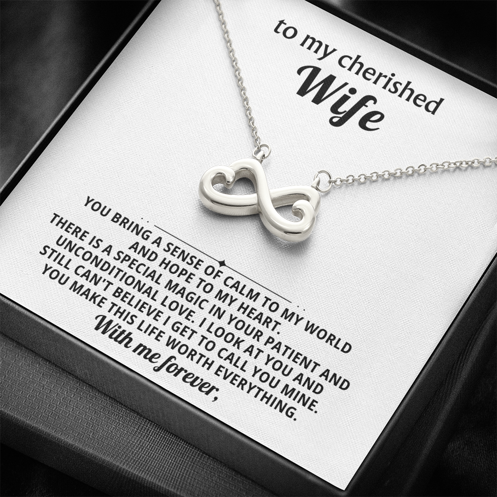 To My Wife Infinity Hearts Necklace Gift