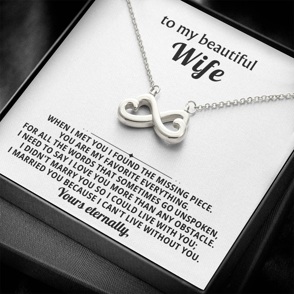 To My Wife Infinity Hearts Necklace Gift