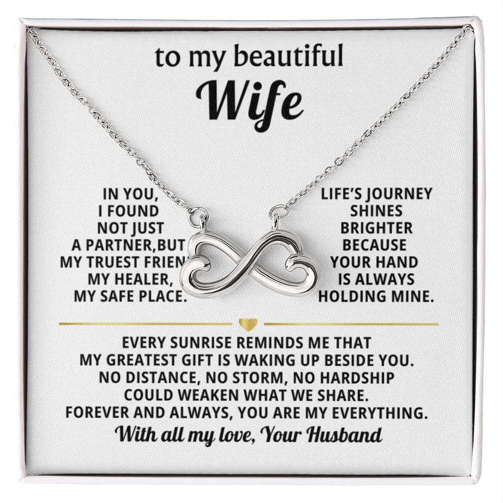 To My Wife Infinity Hearts Necklace Gift