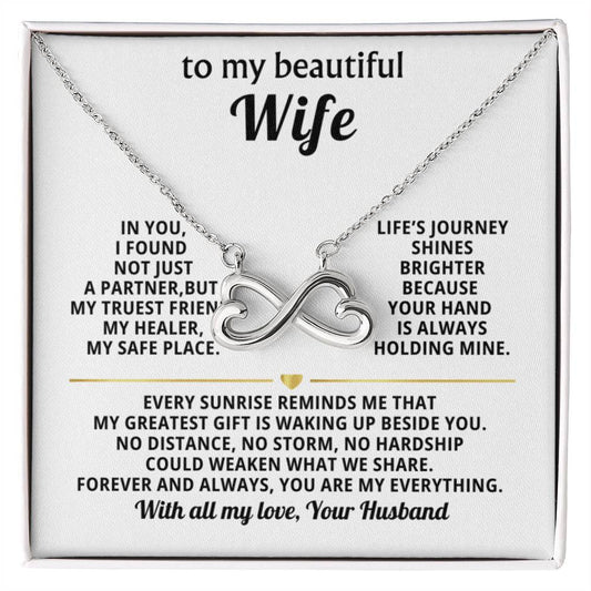 To My Wife Infinity Hearts Necklace Gift