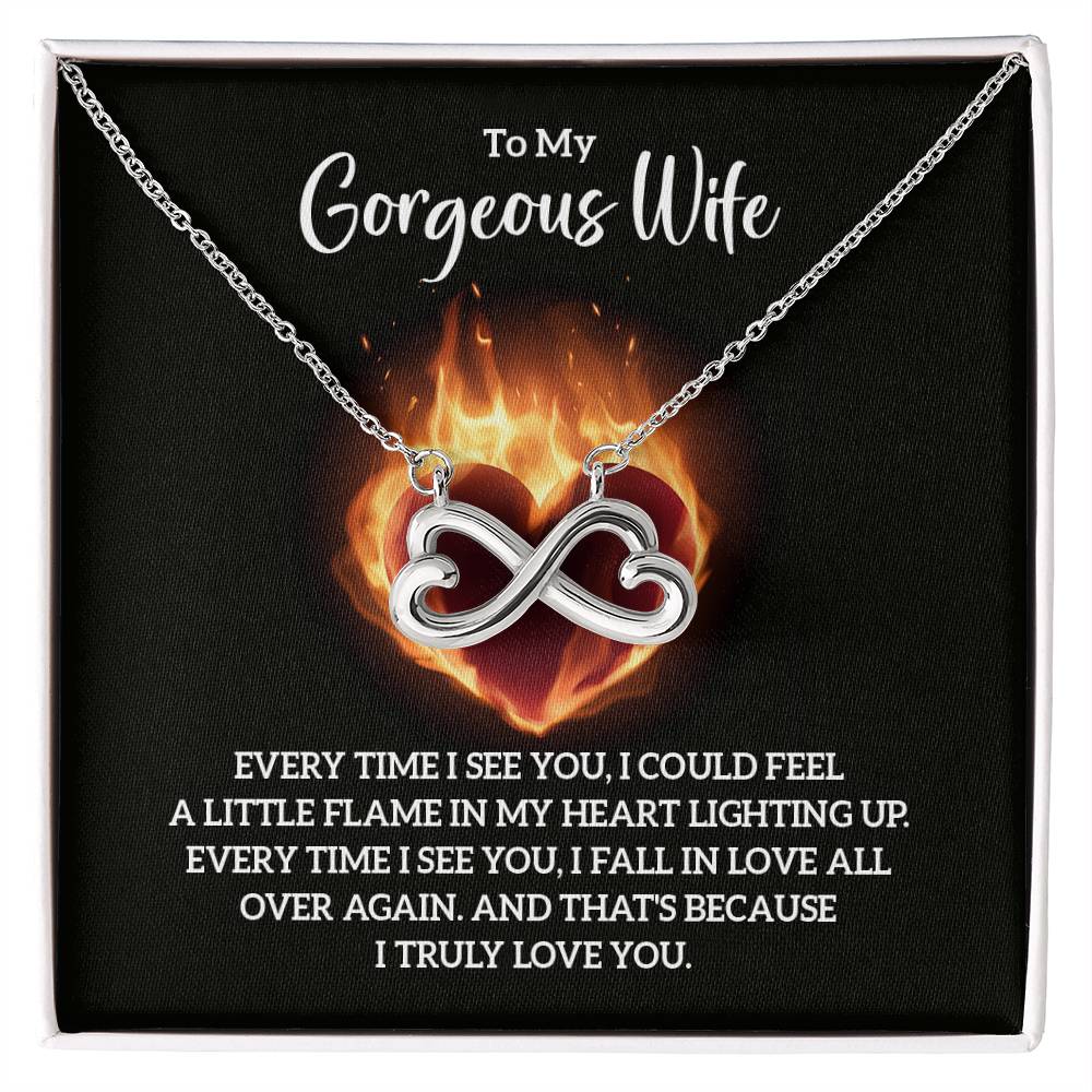 To My Gorgeous Wife endless love necklace-[Heartfelt Family Gift]
