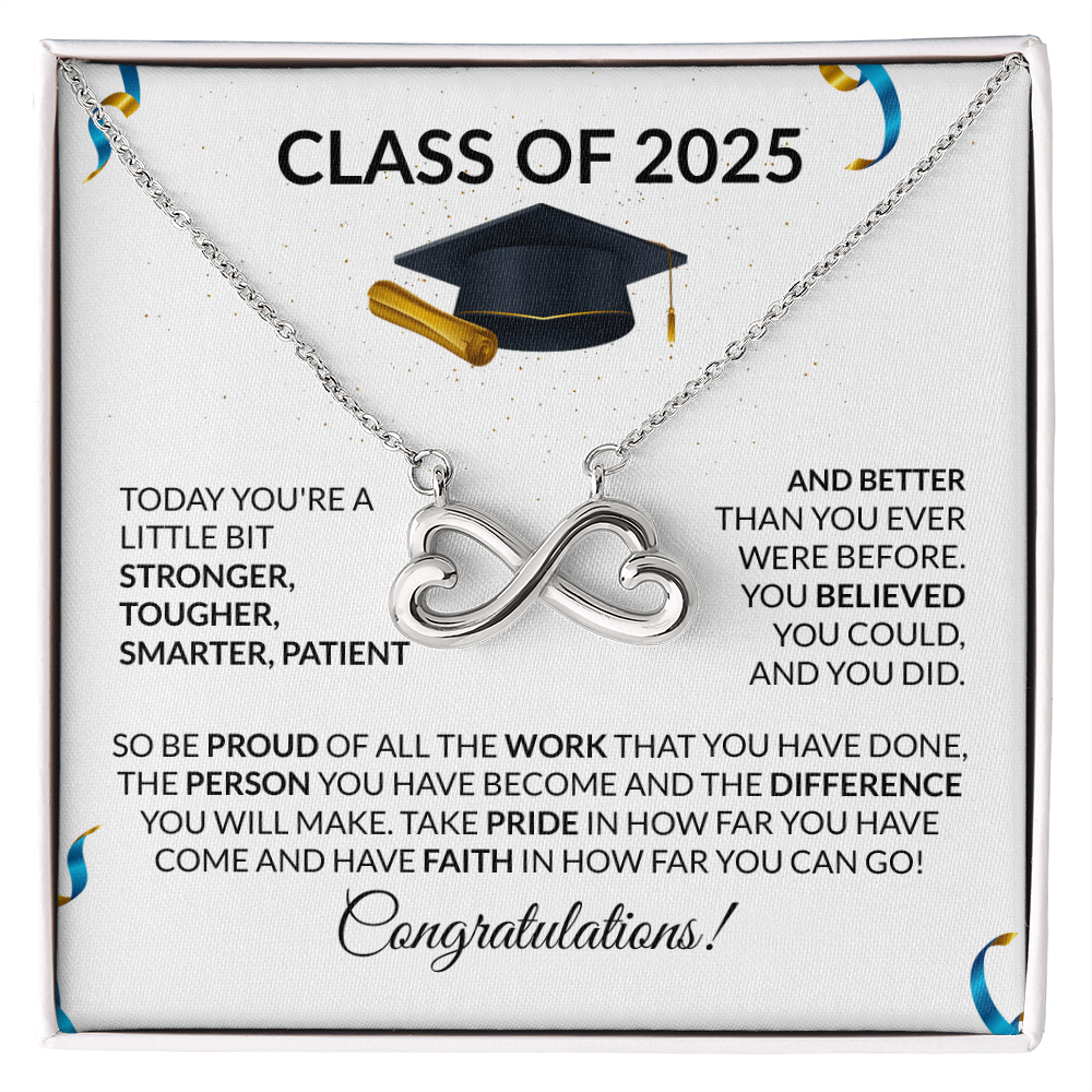 Class of 2025 Graduation Gift Necklace Infinity Hearts-[Heartfelt Family Gift]