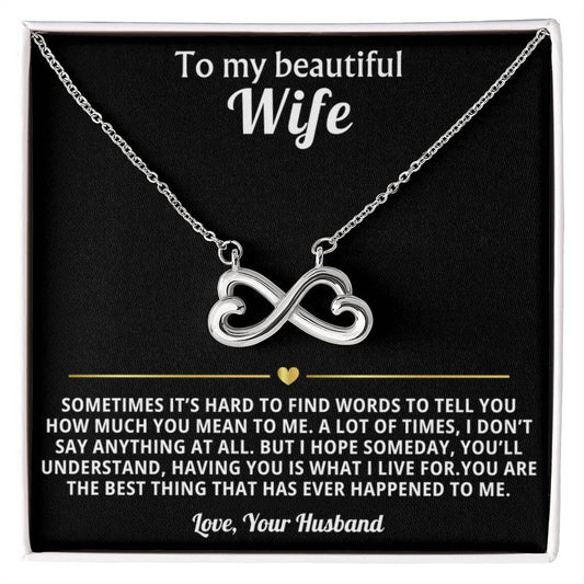 To My Wife Infinity Hearts Necklace