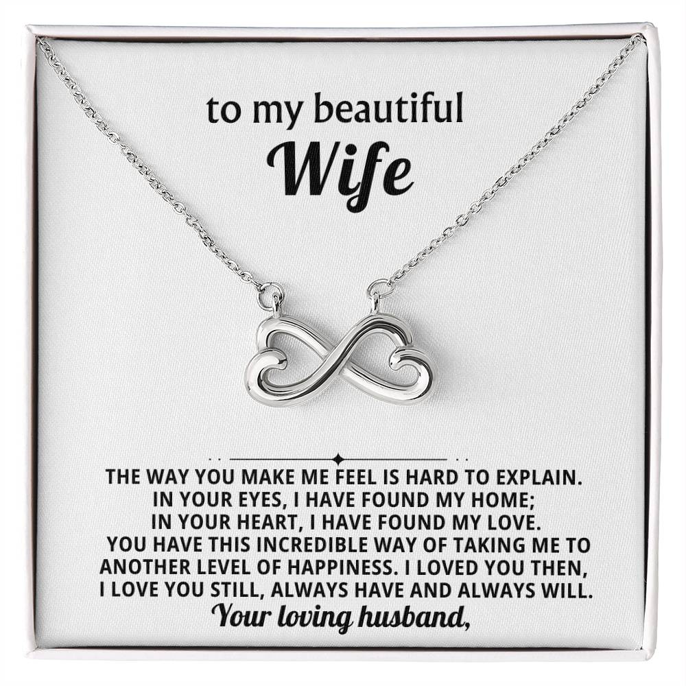 To My Wife Infinity Hearts Necklace Gift