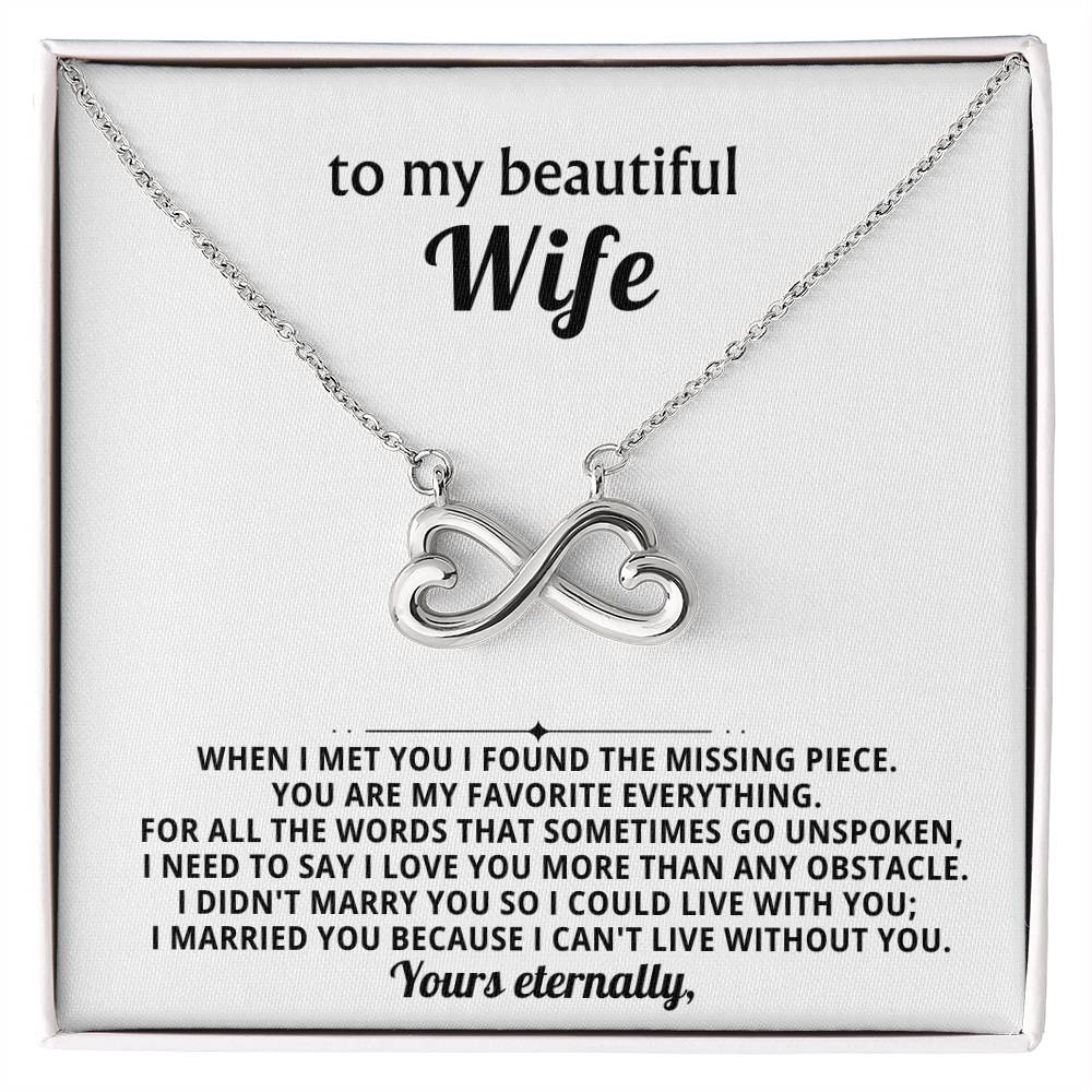 To My Wife Infinity Hearts Necklace Gift