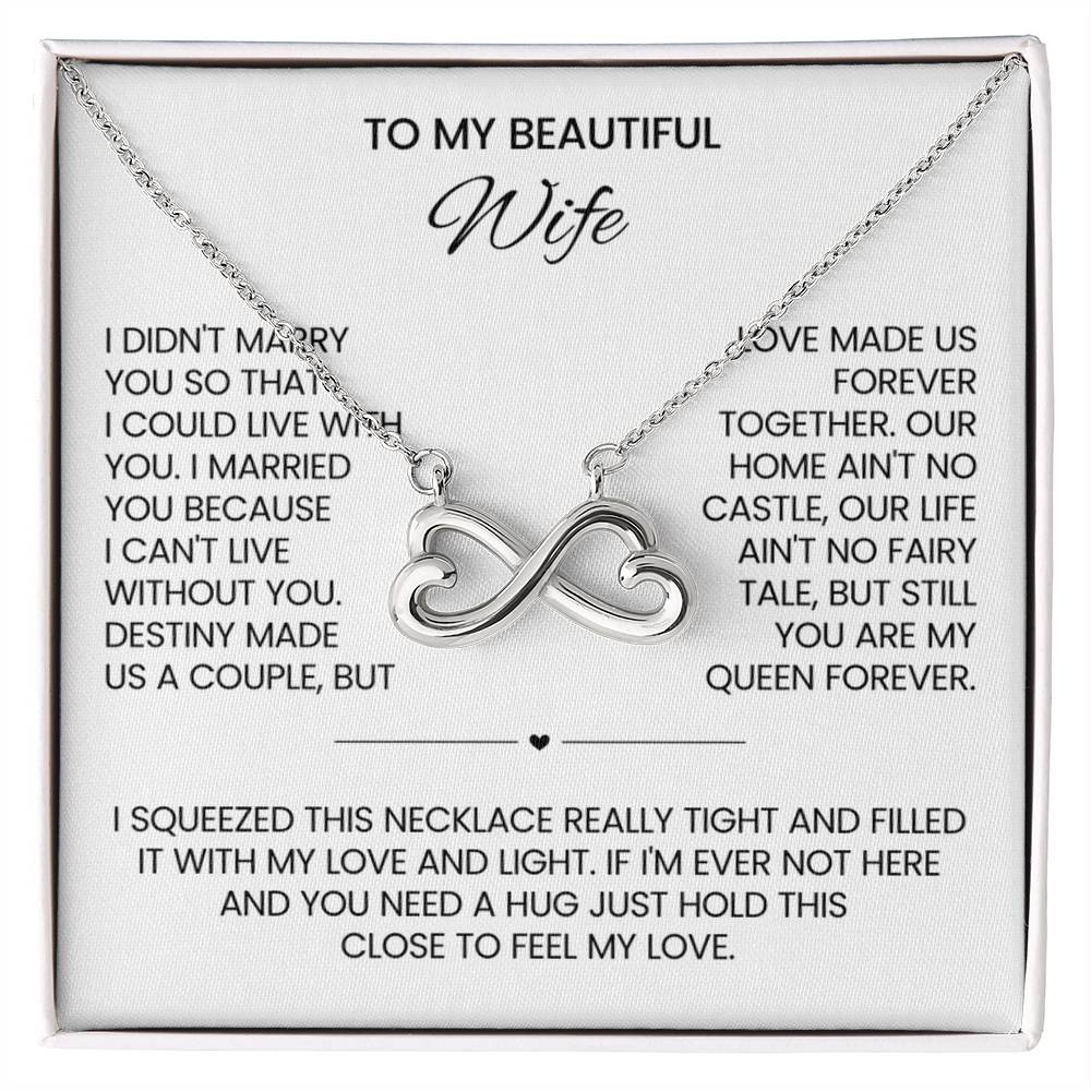 To My Wife Infinity Hearts Necklace Gift