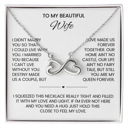 To My Wife Infinity Hearts Necklace Gift