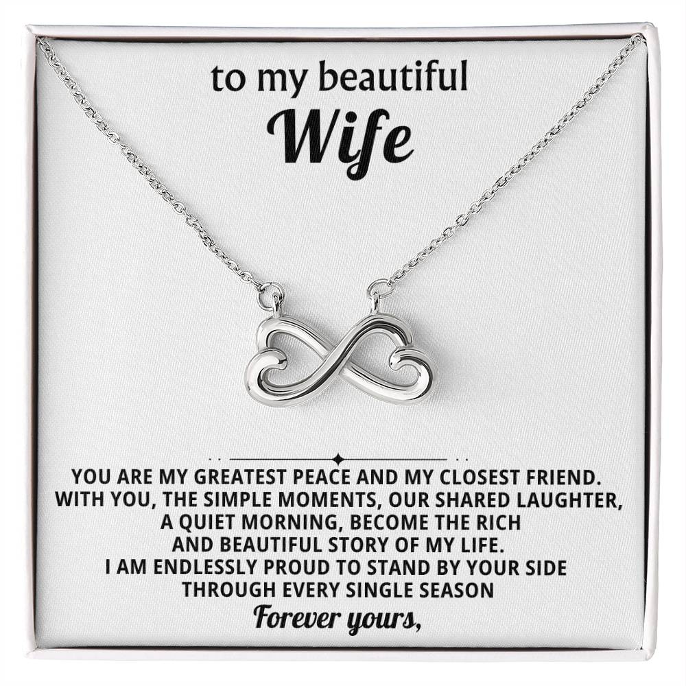 To My Wife Infinity Hearts Necklace Gift