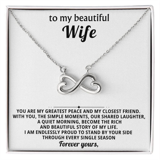 To My Wife Infinity Hearts Necklace Gift