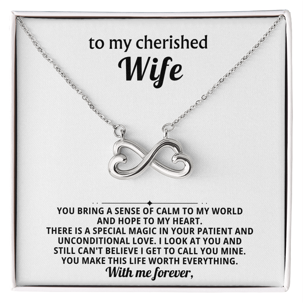 To My Wife Infinity Hearts Necklace Gift