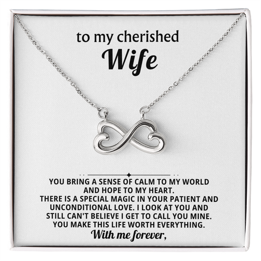 To My Wife Infinity Hearts Necklace Gift