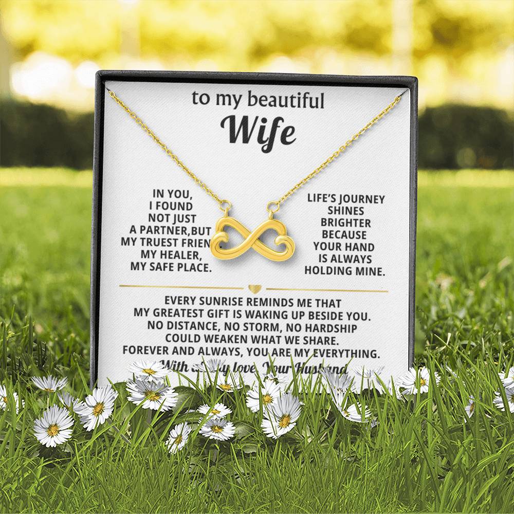 To My Wife Infinity Hearts Necklace Gift