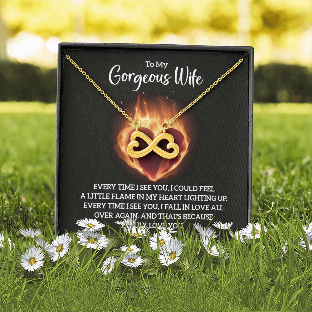 To My Gorgeous Wife endless love necklace-[Heartfelt Family Gift]