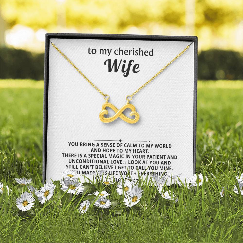 To My Wife Infinity Hearts Necklace Gift