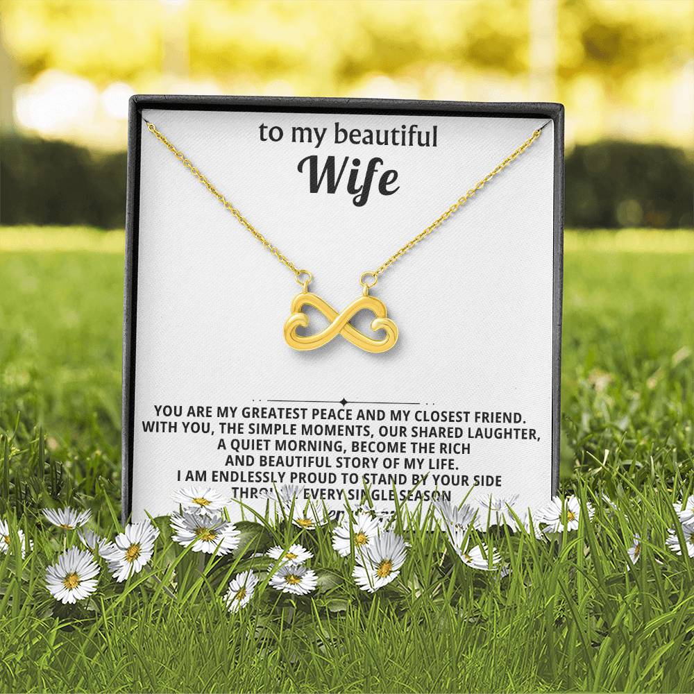 To My Wife Infinity Hearts Necklace Gift