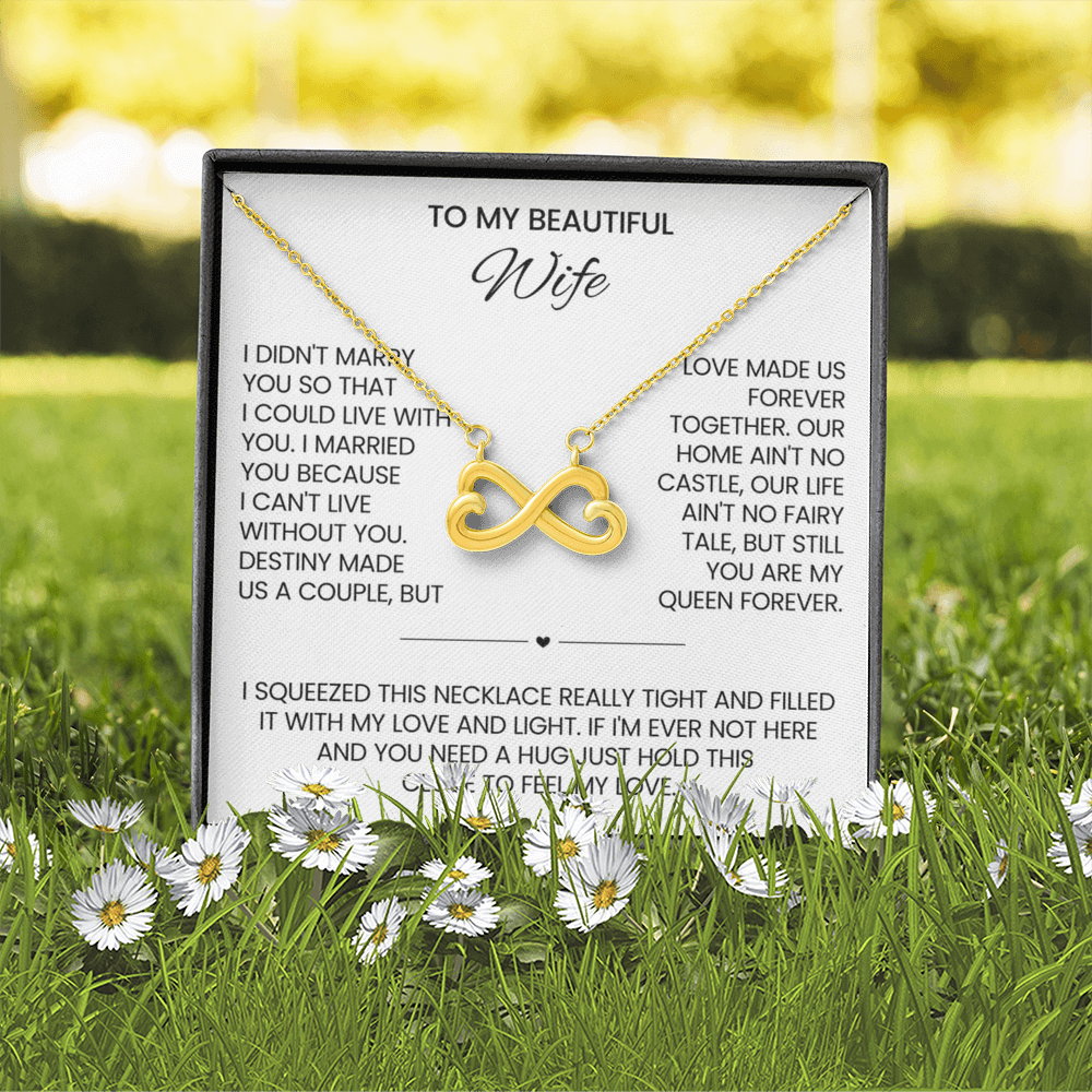 To My Wife Infinity Hearts Necklace Gift