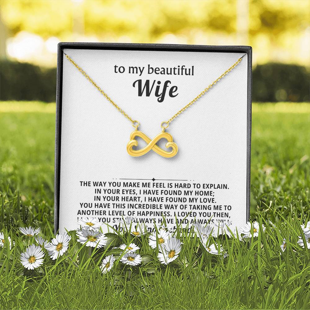 To My Wife Infinity Hearts Necklace Gift