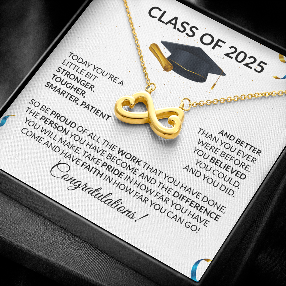 Class of 2025 Graduation Gift Necklace Infinity Hearts-[Heartfelt Family Gift]