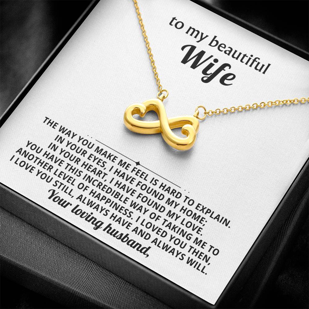 To My Wife Infinity Hearts Necklace Gift