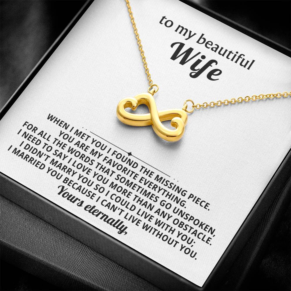 To My Wife Infinity Hearts Necklace Gift