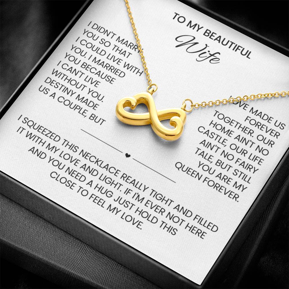To My Wife Infinity Hearts Necklace Gift